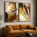 Ver imagem 1 de Quadro Folhagem Abstrato Moderno em Detalhes Bronze