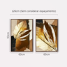 Quadro Folhagem Abstrato Moderno em Detalhes Bronze - 4
