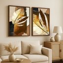 Ver imagem 2 de Quadro Folhagem Abstrato Moderno em Detalhes Bronze