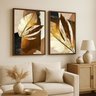 Quadro Folhagem Abstrato Moderno em Detalhes Bronze - 2