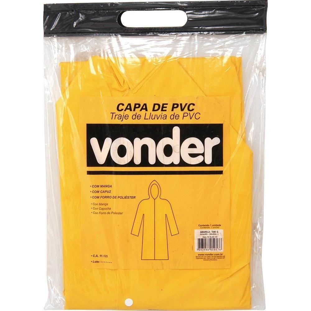 Capa de Chuva Pvc com Forro Gg Amarela Ca11125 - Vonder - 2