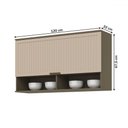 Ver imagem 4 de Armário Aéreo Cozinha Connect 120 cm 1 Porta Basculante Ripado Duna/Cristal Henn MDF