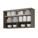 Ver imagem 3 de Armário Aéreo Cozinha Connect 120 cm 1 Porta Basculante Ripado Duna/Cristal Henn MDF