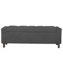 Ver imagem 4 de Calçadeira Baú Casal King Size Estofada Valencia Veludo Cinza Escuro