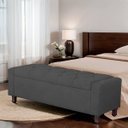 Ver imagem 2 de Calçadeira Baú Casal King Size Estofada Valencia Veludo Cinza Escuro