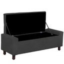 Ver imagem 5 de Calçadeira Baú Casal King Size Estofada Valencia Veludo Cinza Escuro