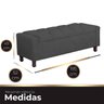 Calçadeira Baú Casal King Size Estofada Valencia Veludo Cinza Escuro - 7