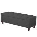 Ver imagem 3 de Calçadeira Baú Casal King Size Estofada Valencia Veludo Cinza Escuro