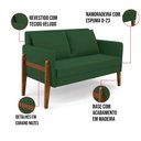 Ver imagem 4 de Sofá Namoradeira Lana Veludo Verde Base de Madeira - D’Rossi
