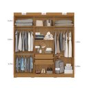 Ver imagem 5 de Guarda Roupa de Casal Amarok com 6 Portas e Espelho - Carvalho/Off White