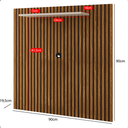Painel para Tv Smart 32 Polegadas com Nicho Prateleira Sala Quarto Star - Ripado / Off White - 5