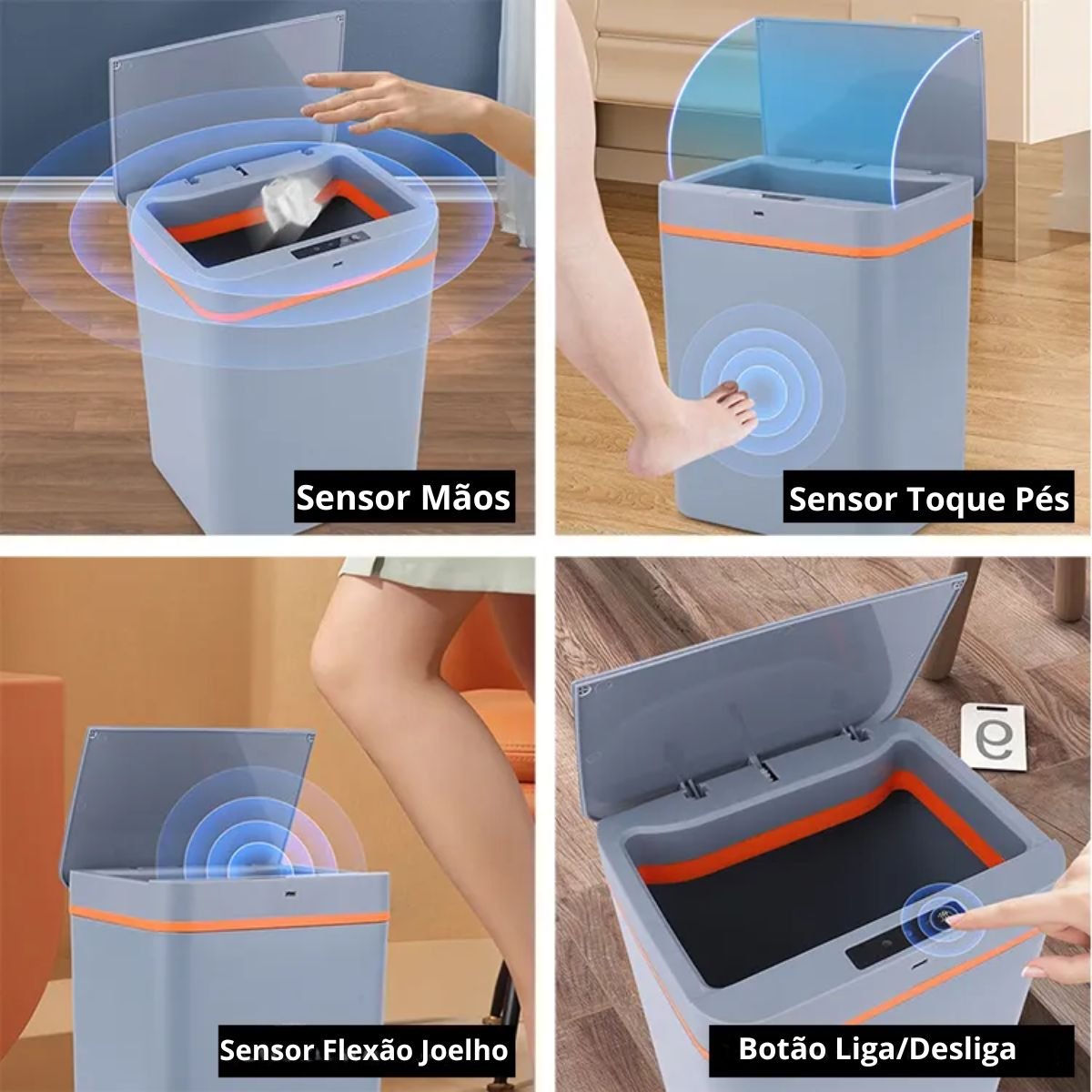 Lixeira Inteligente Recarregável 12 Litros - Automática e Higiênica - 2