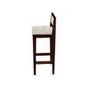 Ver imagem 7 de Kit 2 Banquetas Madeira Imbuia Pub Assento Encosto Estofados:Imbuia com Linho Cru