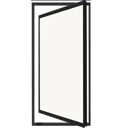 Vitro Capelinha Pivotante C/trinco Vidro Mini Boreal 1,00 X 0,40 Cor Preto Linha Econ - 1