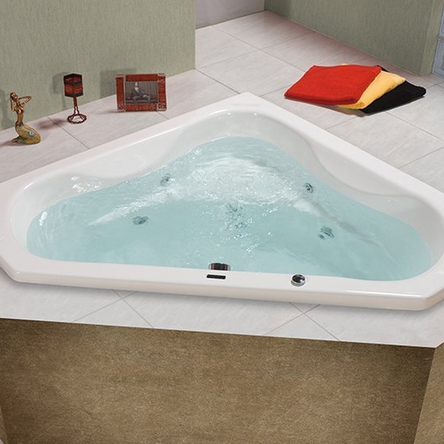 Banheira de Hidromassagem Quantum em Gel Coat Gran Luxo com Aquecedor 147 Cm - Volume Ideal 270 Litr - 110V - 1