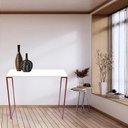 Ver imagem 5 de Mesa Aparador Retangular Industrial Aço Cobre Hall Pés Metálicos para Sala de Estar Decoração Vintag