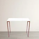 Ver imagem 2 de Mesa Aparador Retangular Industrial Aço Cobre Hall Pés Metálicos para Sala de Estar Decoração Vintag