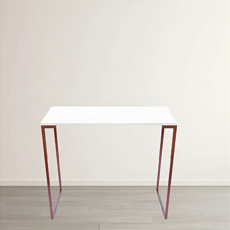 Ver imagem 2 de Mesa Aparador Retangular Industrial Aço Cobre Hall Pés Metálicos para Sala de Estar Decoração Vintag