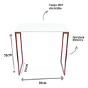 Ver imagem 7 de Mesa Aparador Retangular Industrial Aço Cobre Hall Pés Metálicos para Sala de Estar Decoração Vintag