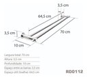Ver imagem 3 de Toalheiro Duplo 70 Cm Inox - Kromus RD0112