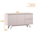 Ver imagem 5 de Balcão 2 Portas 2 Gavetas Com 150cm Rennes Off White - ÉdeCasaMóveis                                                                           