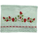 Ver imagem 1 de Toalha Bordada de Mão Lavabo com lindas Rosas na cor vermelha. Dohler Artesanalle Com Tira Bordada