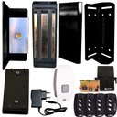 Ver imagem 1 de Kit Fechadura Magnética Eletroimã 150kg Preto Porta Vidro Blindex Controles Receptor sem Fio Complet