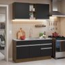 Armário de Cozinha Compacta com Pia 150cm Rustic/Preto Glamy Madesa 03 - 1