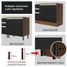 Armário de Cozinha Compacta com Pia 150cm Rustic/Preto Glamy Madesa 03 - 10