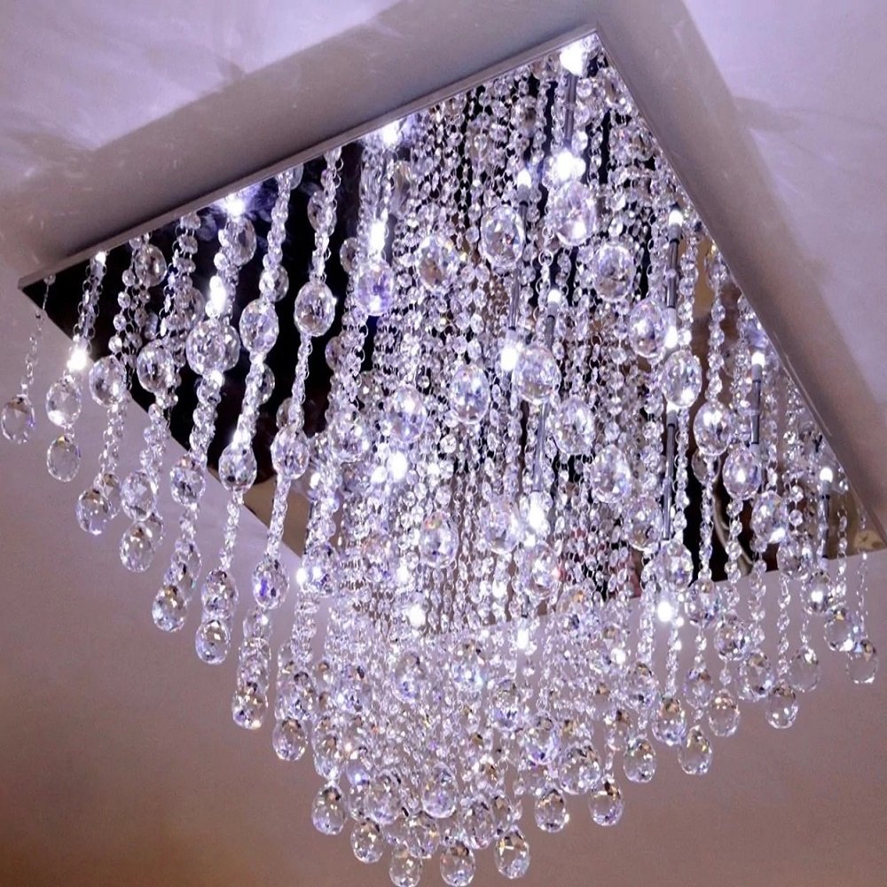 Lustre para Sala, Quarto em Cristal K9 Base 42x42 Alt.40cm