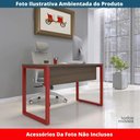 Ver imagem 2 de Mesa Escritório P25 Tub Pandin 170 Cm (larg) X 70 Cm (prof) Tampo Mdp Walnut Pé Aço Tubular