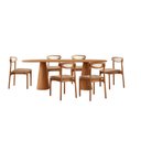 Ver imagem 2 de Mesa de Jantar com Kit 6 Cadeiras Madeira Maciça/MDF Monaco Linho Palha/Imbuia