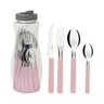 Kit Faqueiro Talheres e Garrafa Jarra 1,2l Água Tramontina 16pçs Gamboa Rosa:rosa - 1