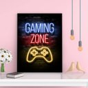 Ver imagem 2 de Quadro Gamer Gaming Zone 24x18cm:Madeira preta
