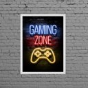 Ver imagem 1 de Quadro Gamer Gaming Zone 24x18cm:Madeira preta