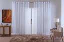 Ver imagem 2 de Cortina Sala Voal Quadriculado Charm Decoraçao 6,00x2,20:branco