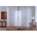 Ver imagem 2 de Cortina Sala Voal Quadriculado Charm Decoraçao 6,00x2,20:branco