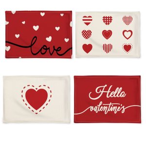 Kit com 4 Lugares Americanos Românticos - Estampas Exclusivas - 37x50cm
