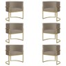 Kit 6 Poltronas Decorativa Sala de Estar Luana Base Gold Suede Cappuccino - Montanaris Decor Md Mont - 1