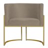 Kit 6 Poltronas Decorativa Sala de Estar Luana Base Gold Suede Cappuccino - Montanaris Decor Md Mont - 2