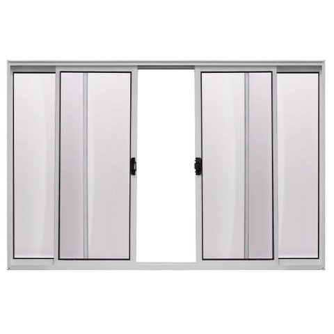 Janela de Correr Alumínio Branco 04 Folhas Fit - 100x150