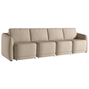 Sofá Cama para Sala de Estar 5 Lugares 436cm Montserrat K01 Linho Bege - Lyam Decor