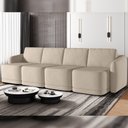 Ver imagem 2 de Sofá Cama para Sala de Estar 5 Lugares 436cm Montserrat K01 Linho Bege - Lyam Decor