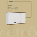 Ver imagem 4 de Aéreo Retrô 3p Off White-nogueira Armário Cozinha