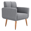 Ver imagem 5 de Poltrona Malaga Bouclé Cinza 69x69cm com Espuma D20 para Sala e Quarto