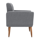 Ver imagem 3 de Poltrona Malaga Bouclé Cinza 69x69cm com Espuma D20 para Sala e Quarto