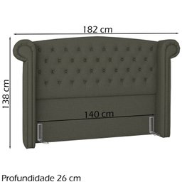 Cabeceira Casal 140 cm Valenn Linho SL 74 Peer - 4