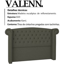 Cabeceira Casal 140 cm Valenn Linho SL 74 Peer - 3