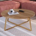 Ver imagem 2 de Mesa de Centro para Sala de Estar 27947 Hanover Dourado Artesano
