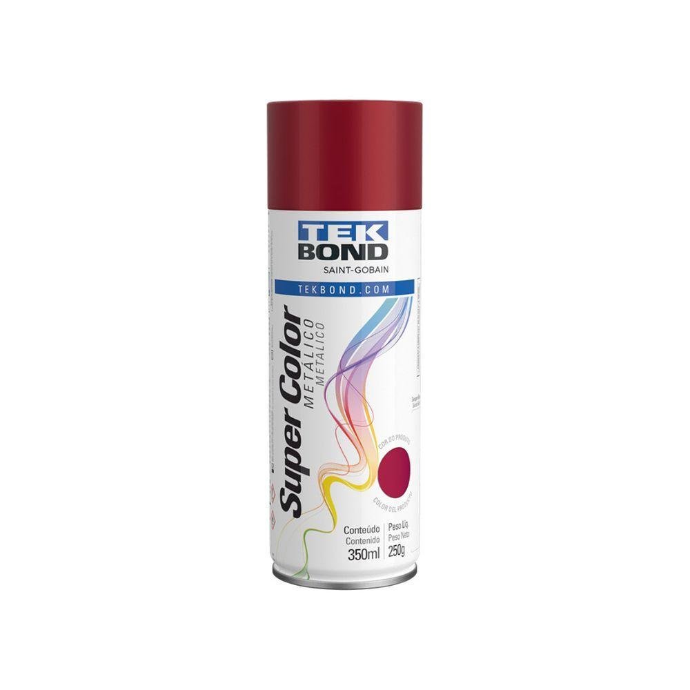 Tinta Aerossol Metálico 350ml - Tekbond Vermelho